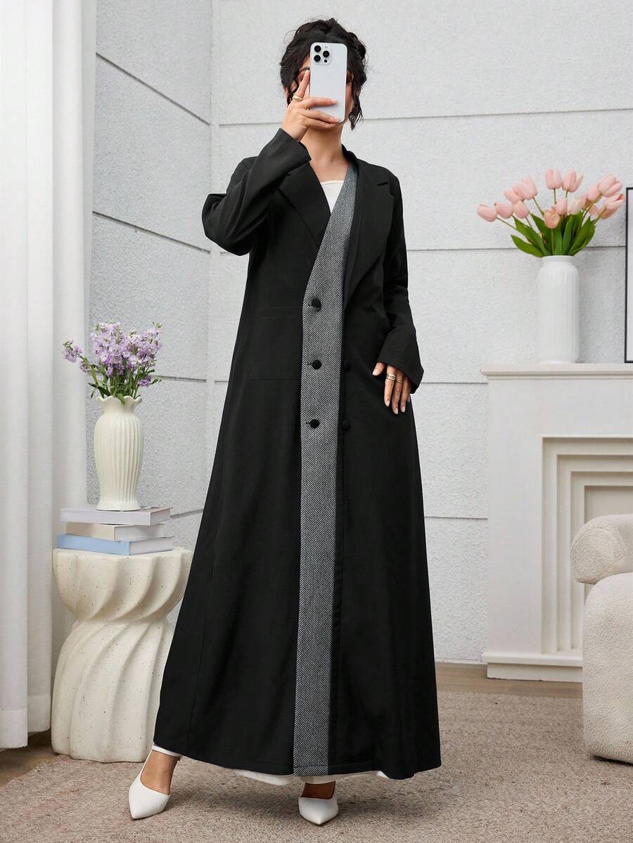 Yasmyna عباءة نسائية بتصميم رائع من قماش المربعات والرقعات